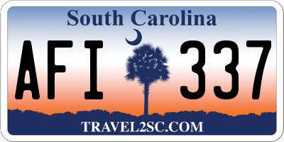 SC license plate AFI337