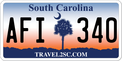 SC license plate AFI340