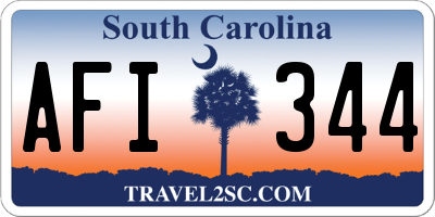 SC license plate AFI344