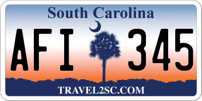 SC license plate AFI345