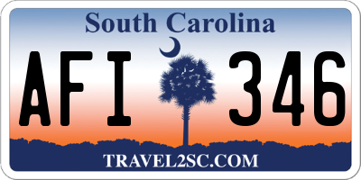SC license plate AFI346