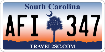 SC license plate AFI347