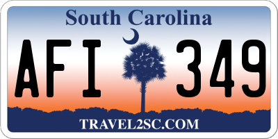 SC license plate AFI349