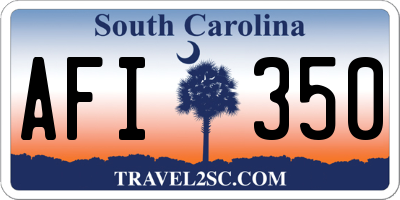 SC license plate AFI350