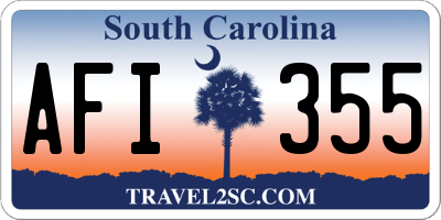 SC license plate AFI355