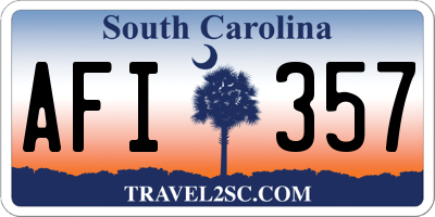 SC license plate AFI357