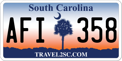SC license plate AFI358