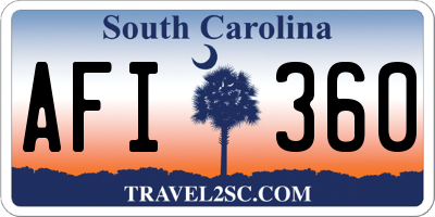 SC license plate AFI360