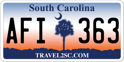 SC license plate AFI363