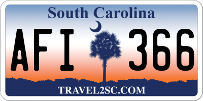 SC license plate AFI366