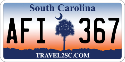 SC license plate AFI367
