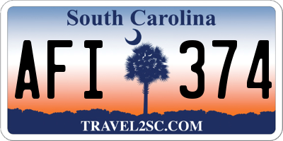 SC license plate AFI374