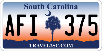 SC license plate AFI375