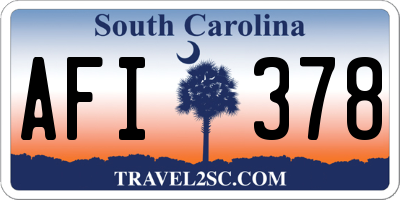 SC license plate AFI378