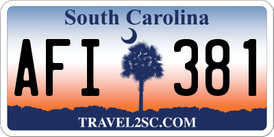 SC license plate AFI381