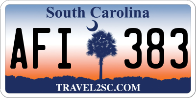 SC license plate AFI383