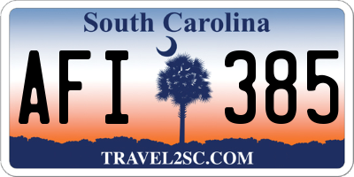 SC license plate AFI385