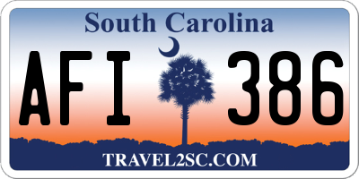 SC license plate AFI386