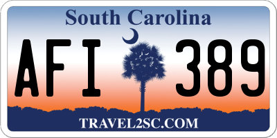 SC license plate AFI389