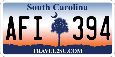 SC license plate AFI394