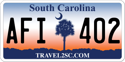 SC license plate AFI402