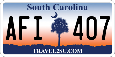 SC license plate AFI407