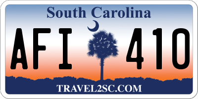 SC license plate AFI410