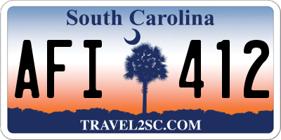 SC license plate AFI412