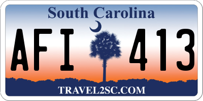 SC license plate AFI413