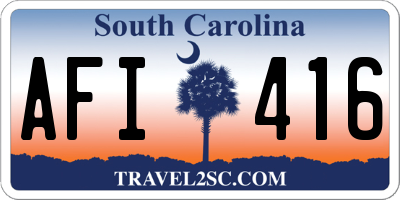 SC license plate AFI416