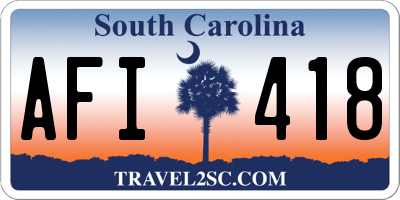 SC license plate AFI418