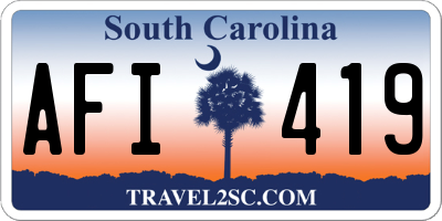 SC license plate AFI419