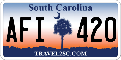 SC license plate AFI420
