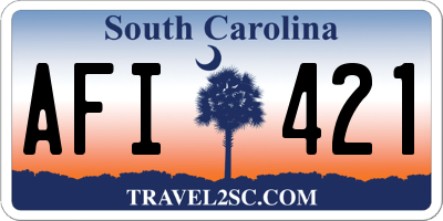 SC license plate AFI421