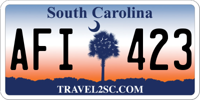 SC license plate AFI423