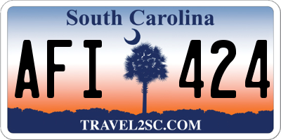 SC license plate AFI424