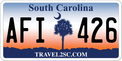 SC license plate AFI426