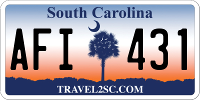 SC license plate AFI431