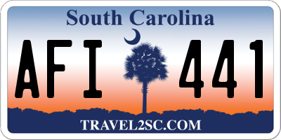 SC license plate AFI441