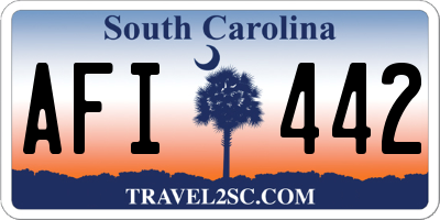 SC license plate AFI442