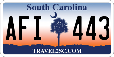 SC license plate AFI443