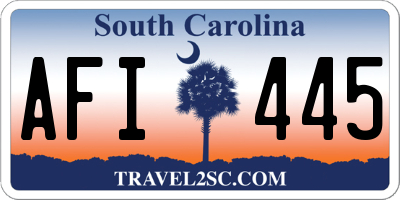 SC license plate AFI445
