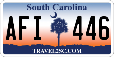 SC license plate AFI446