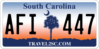 SC license plate AFI447