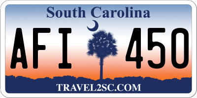 SC license plate AFI450