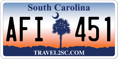 SC license plate AFI451