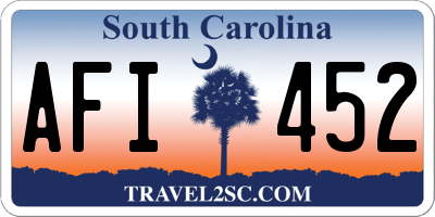 SC license plate AFI452