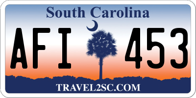 SC license plate AFI453