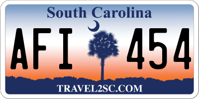 SC license plate AFI454