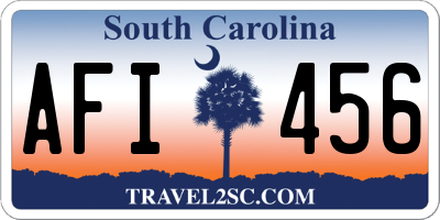 SC license plate AFI456